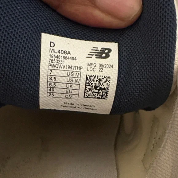 New Balance White, Navy & Gray Sneakers - Picture 2 of 4